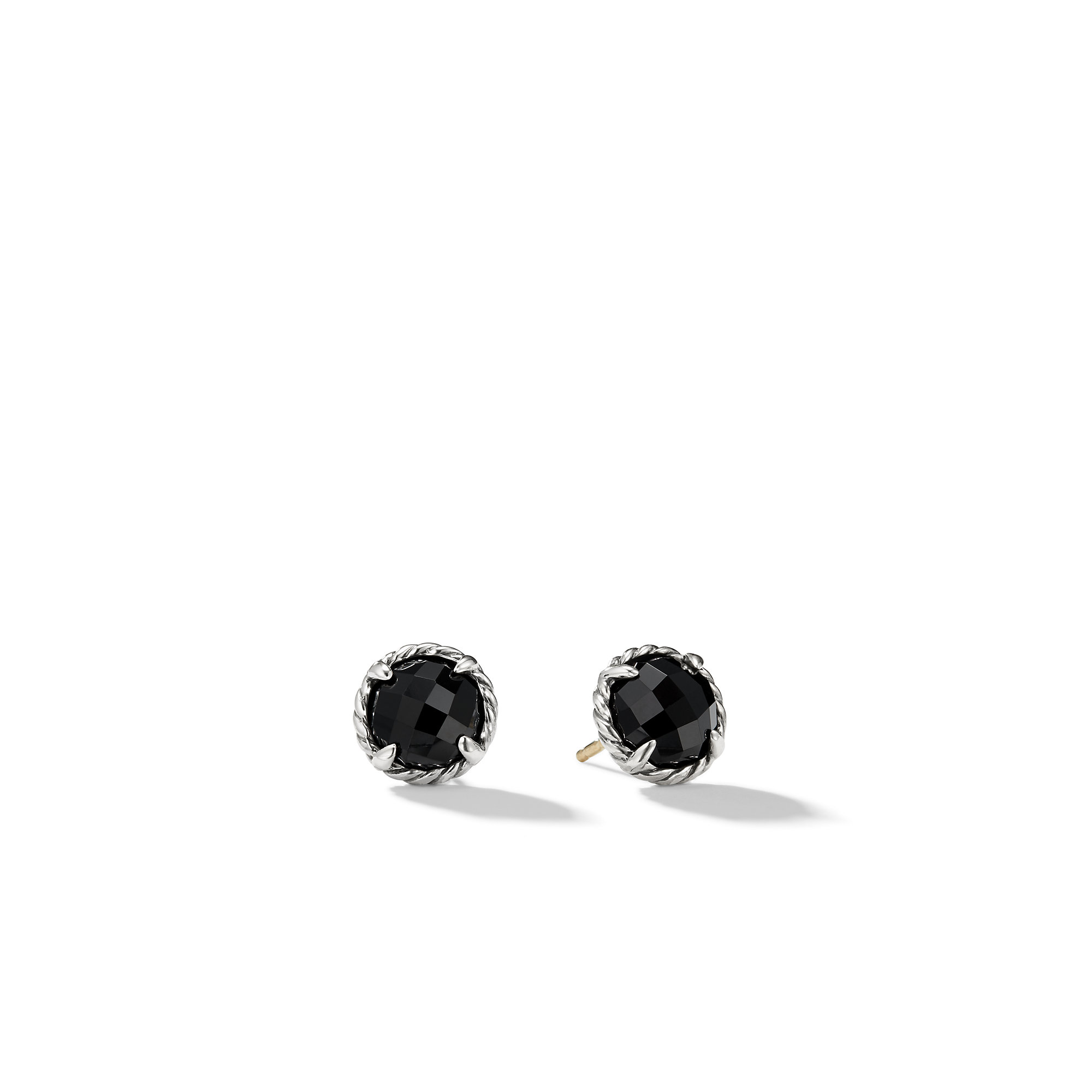 Petite Chatelaine® Stud Earrings in Sterling Silver with Black Onyx