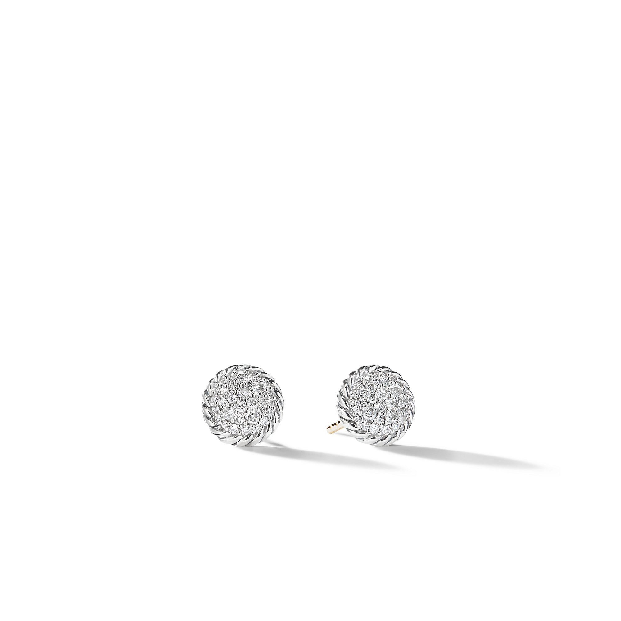 Chatelaine® Stud Earrings in Sterling Silver with Pave Diamonds