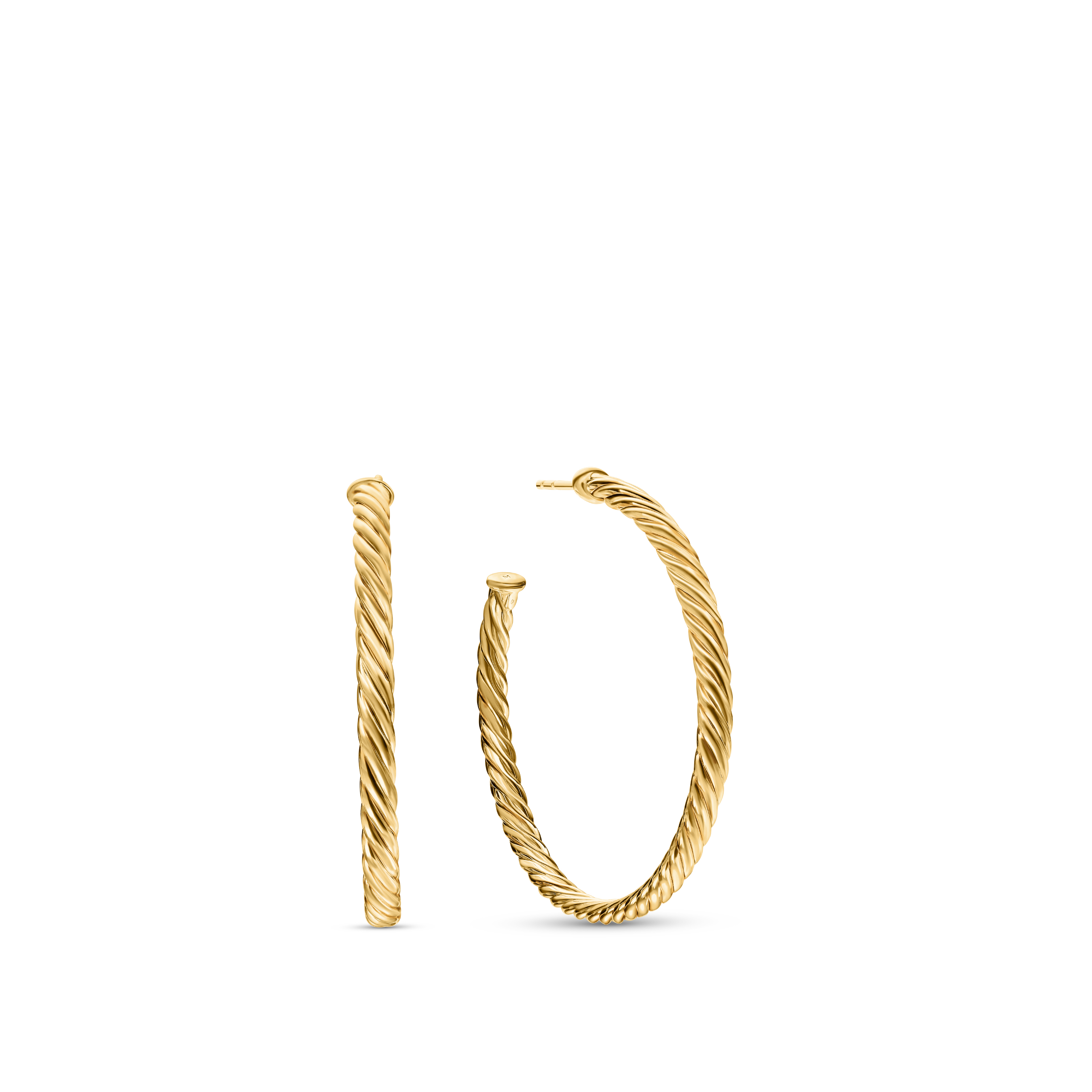 Cablespira® Hoop Earrings in 18K Yellow Gold, 1.5in