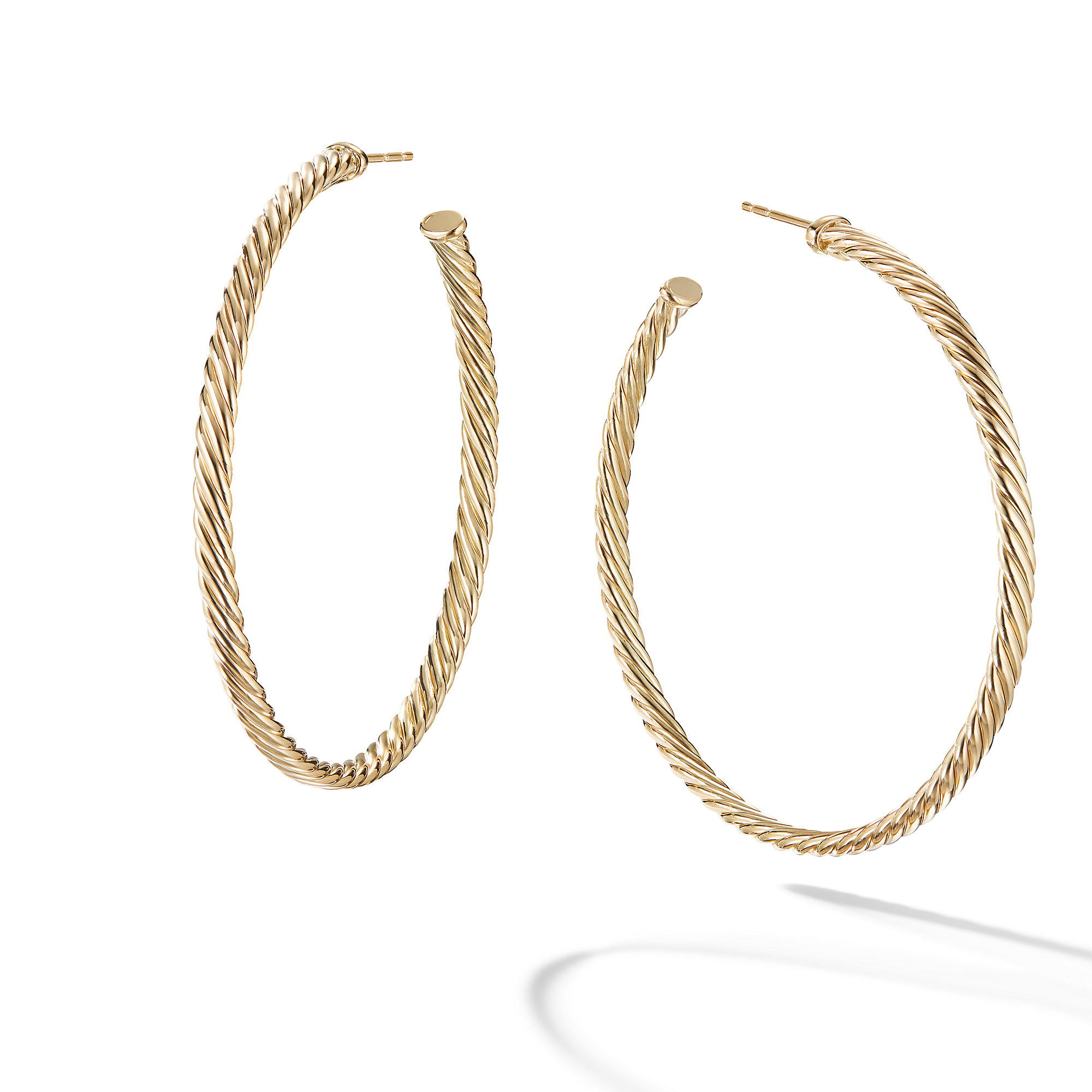 Cecena's Jewelery - 1.80ctw. 14K yellow gold diamond flexible hoop earrings