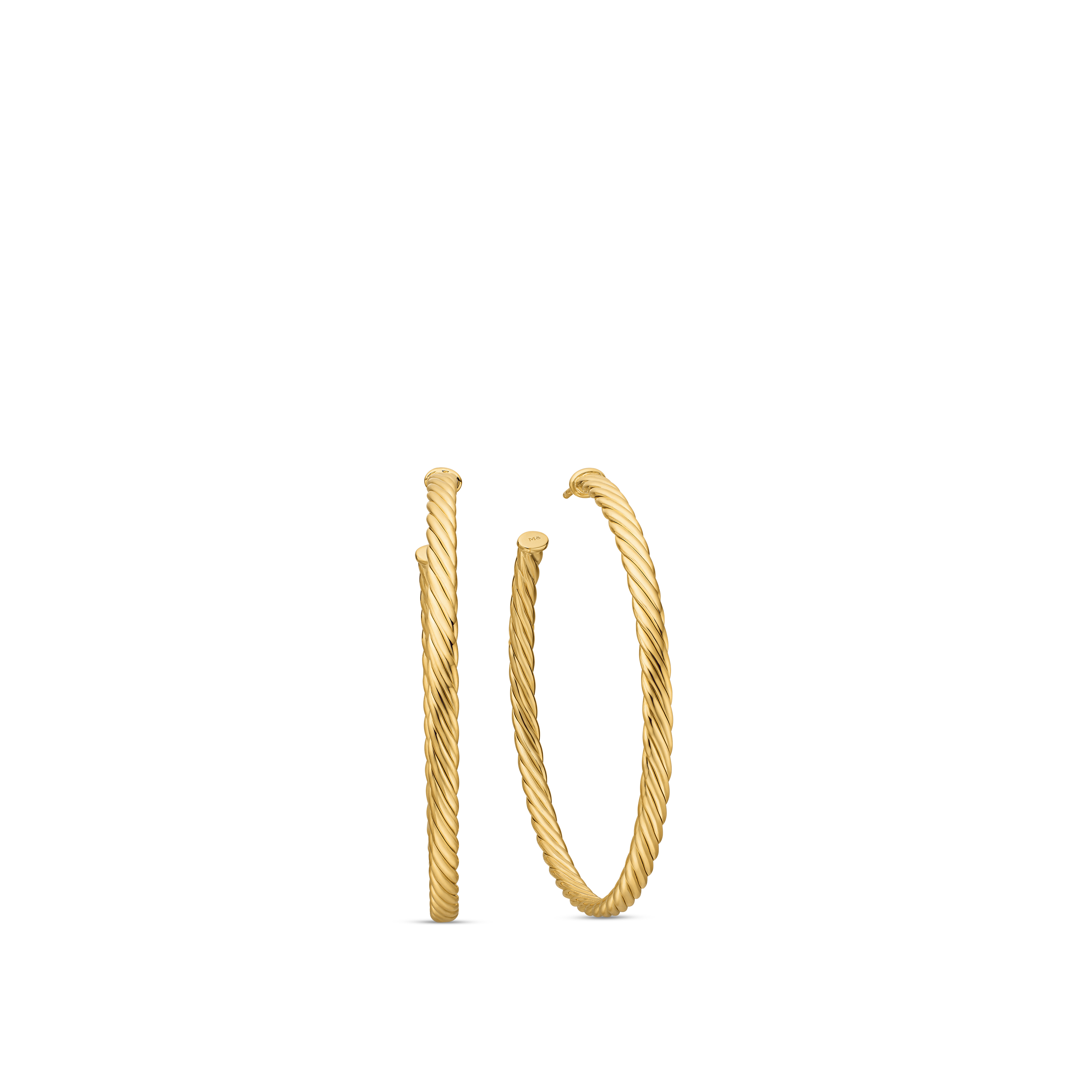 Cablespira® Hoop Earrings in 18K Yellow Gold, 2in