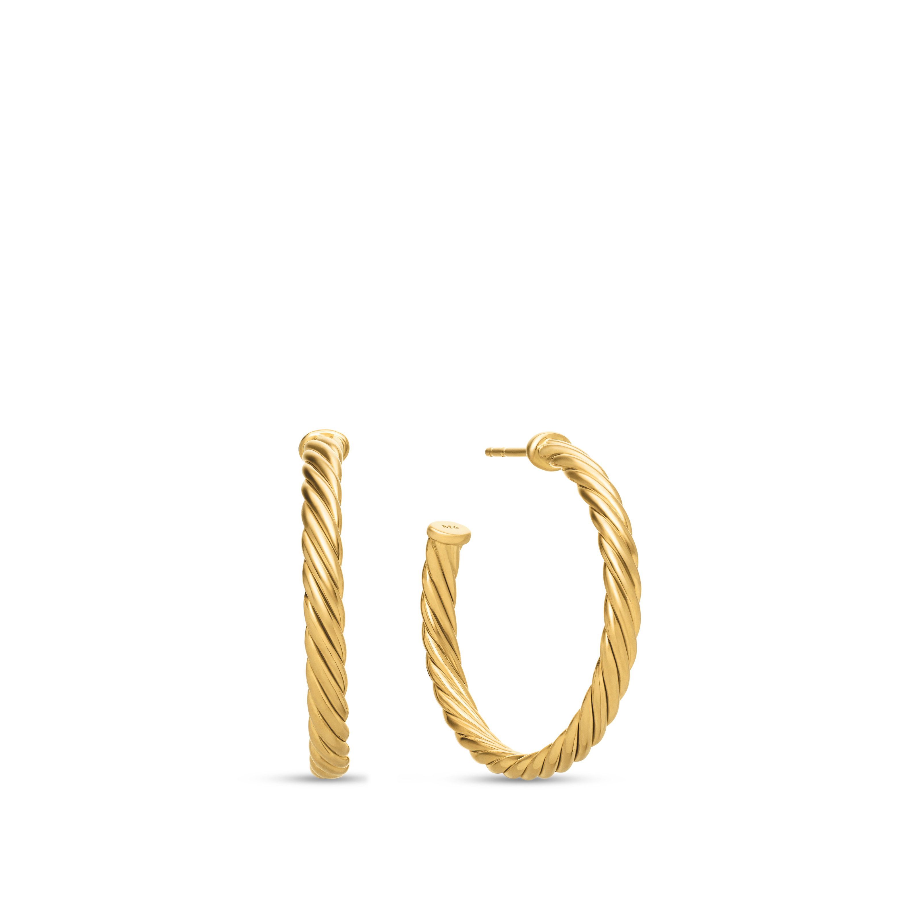 Cablespira® Hoop Earrings in 18K Yellow Gold, 1in