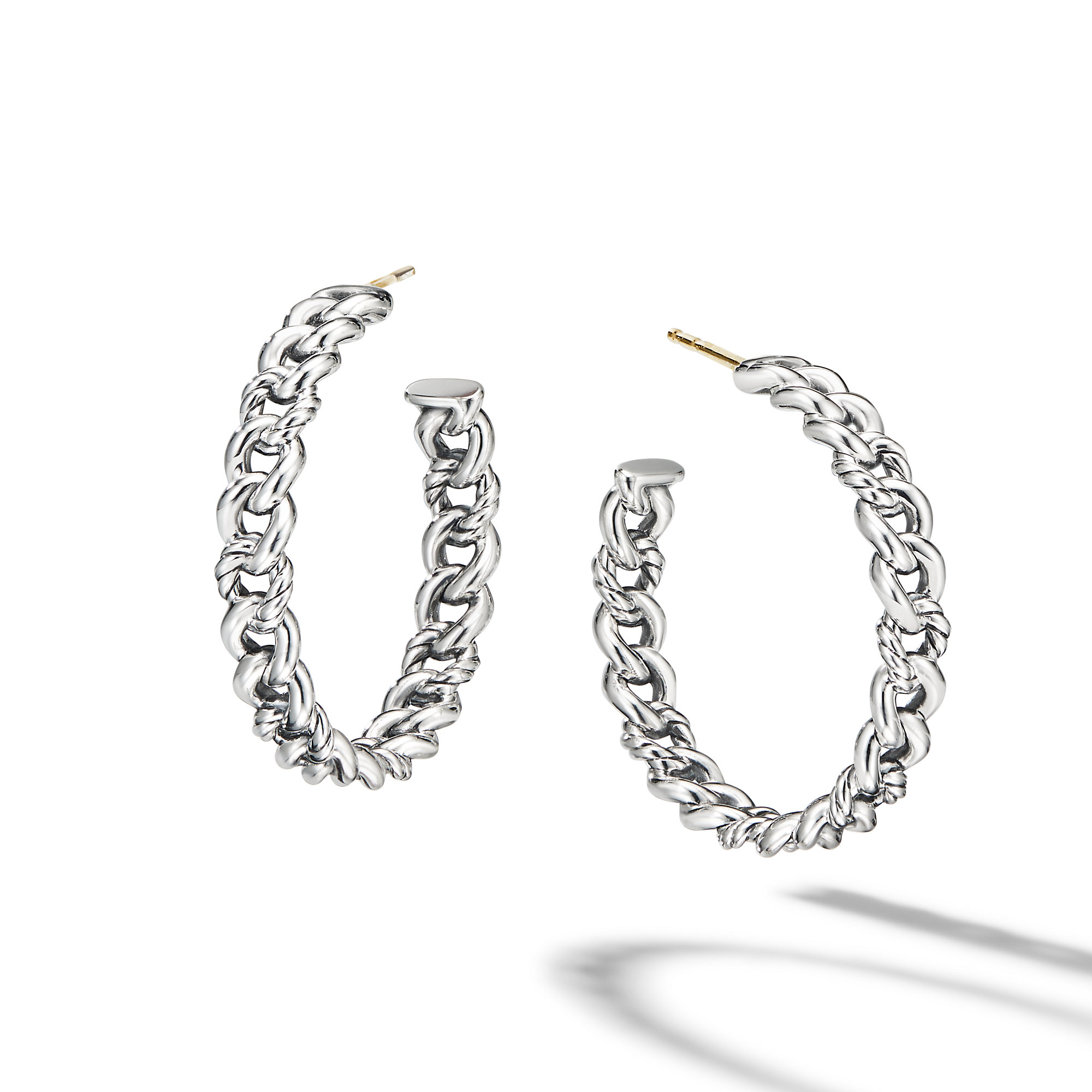 Belmont® Curb Link Hoop Earrings in Sterling Silver