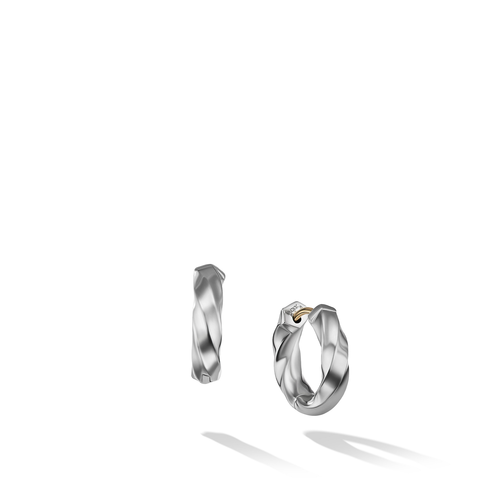 Cable Edge® Huggie Hoop Earrings in Sterling Silver, 13mm