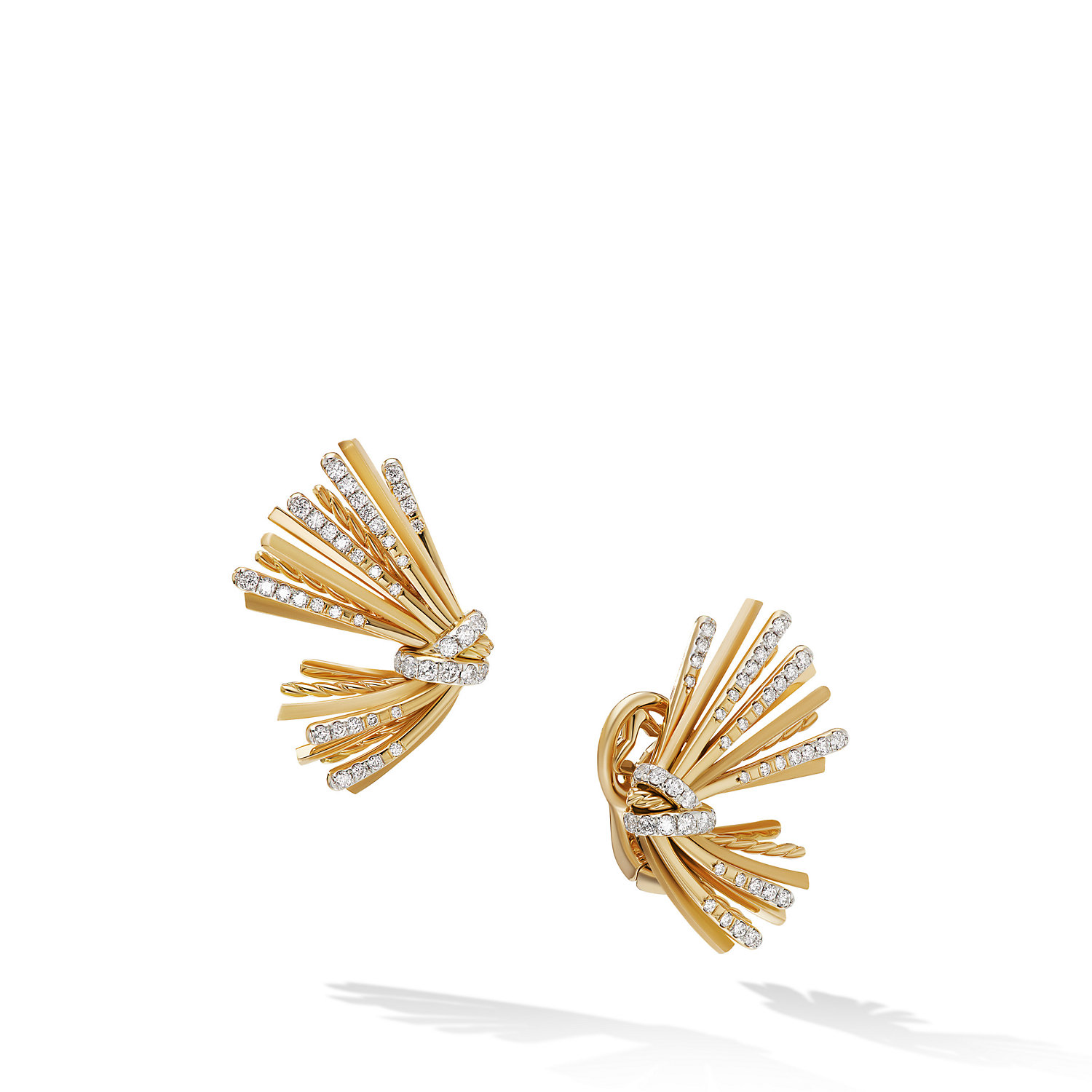 Angelika™ Flair Earrings in 18K Yellow Gold with Pave Diamonds