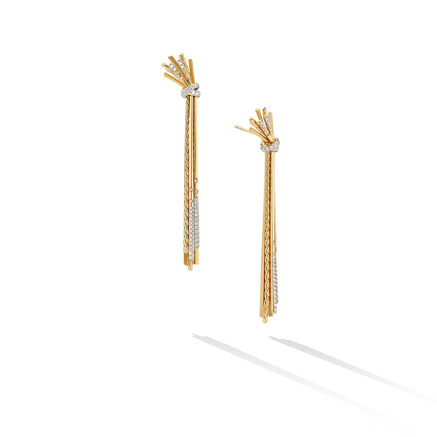 Angelika™ Drop Earrings in 18K Yellow Gold with Pave Diamonds