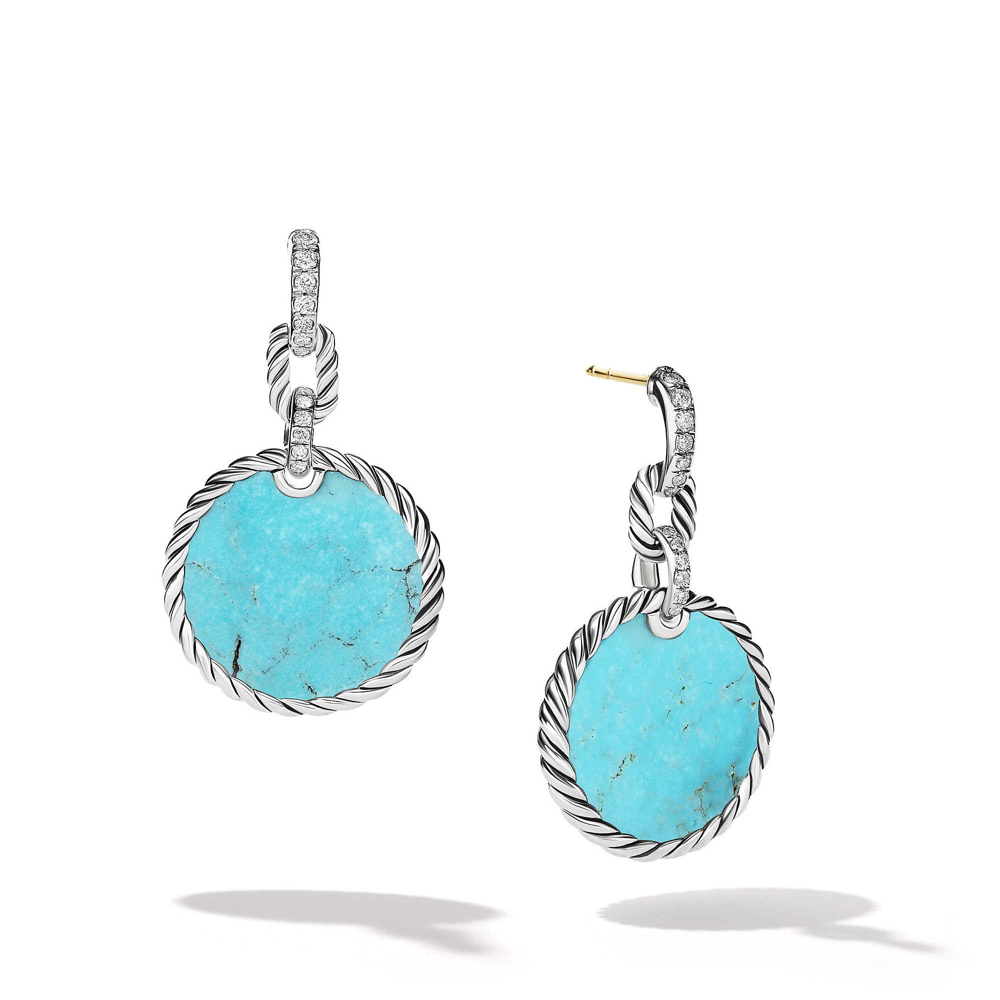 DY Elements® Convertible Drop Earrings with Turquoise and Pave Diamonds