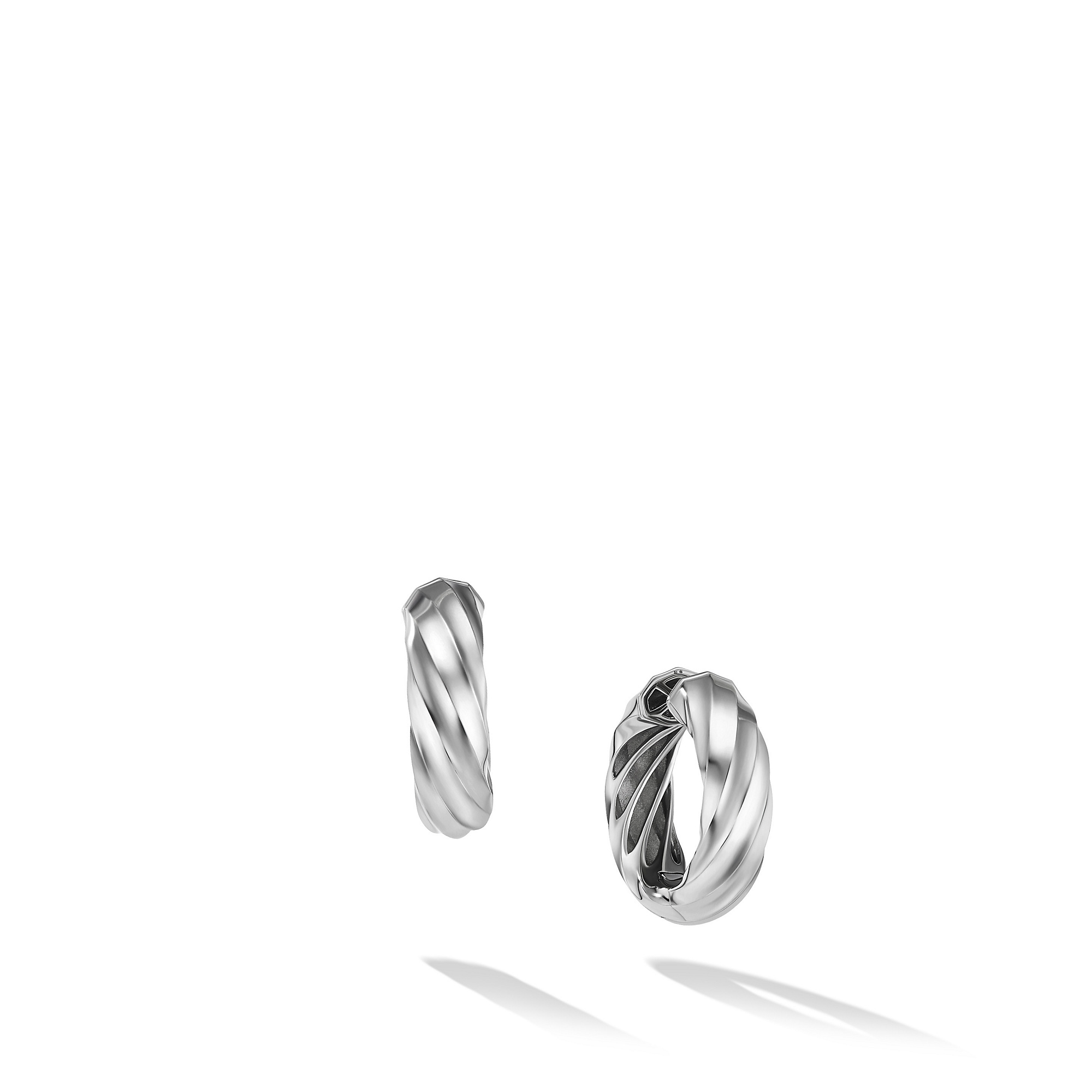 Cable Edge® Hoop Earrings in Sterling Silver, 28.9mm