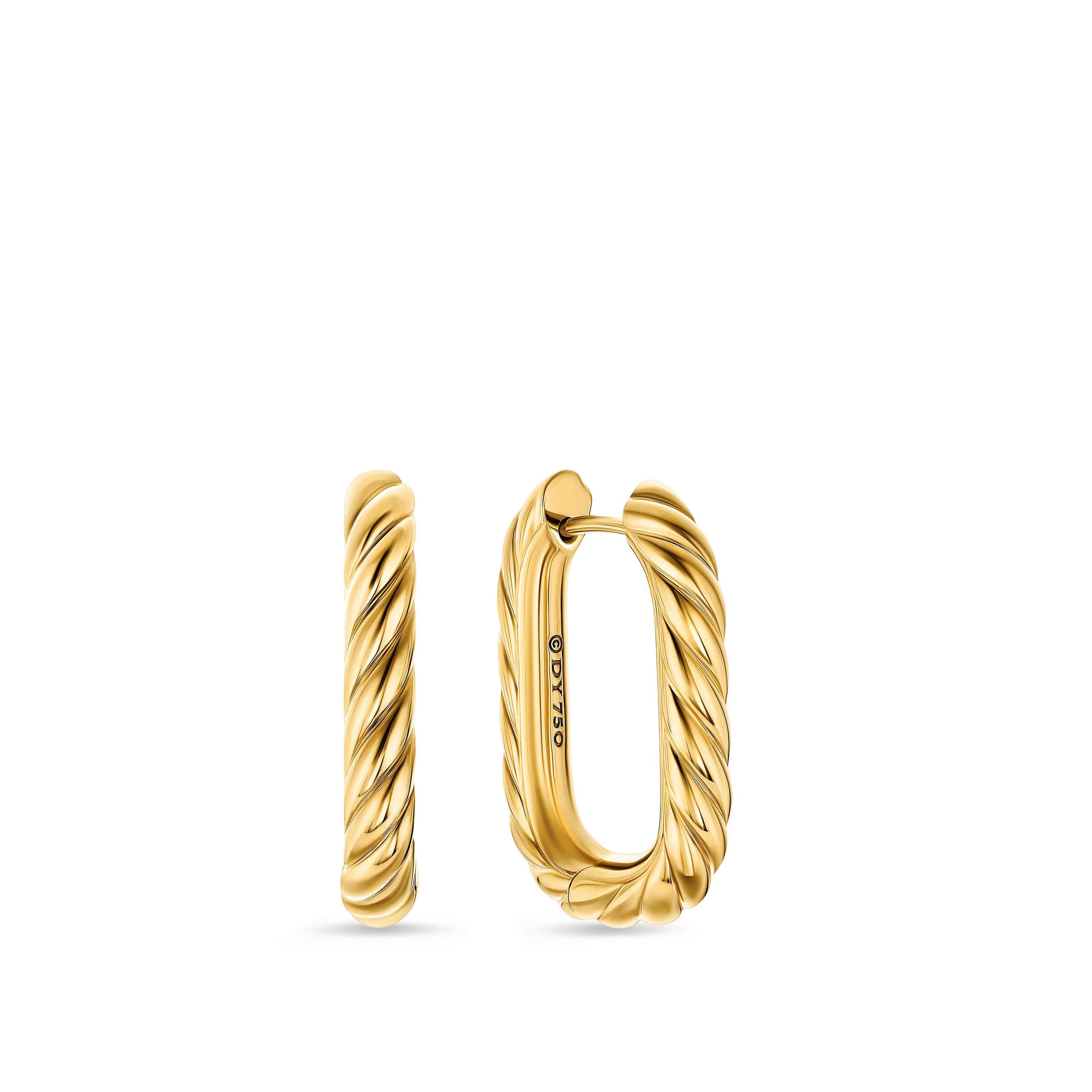 DY Madison® Cable Hoop Earrings in 18K Yellow Gold, 24.3mm