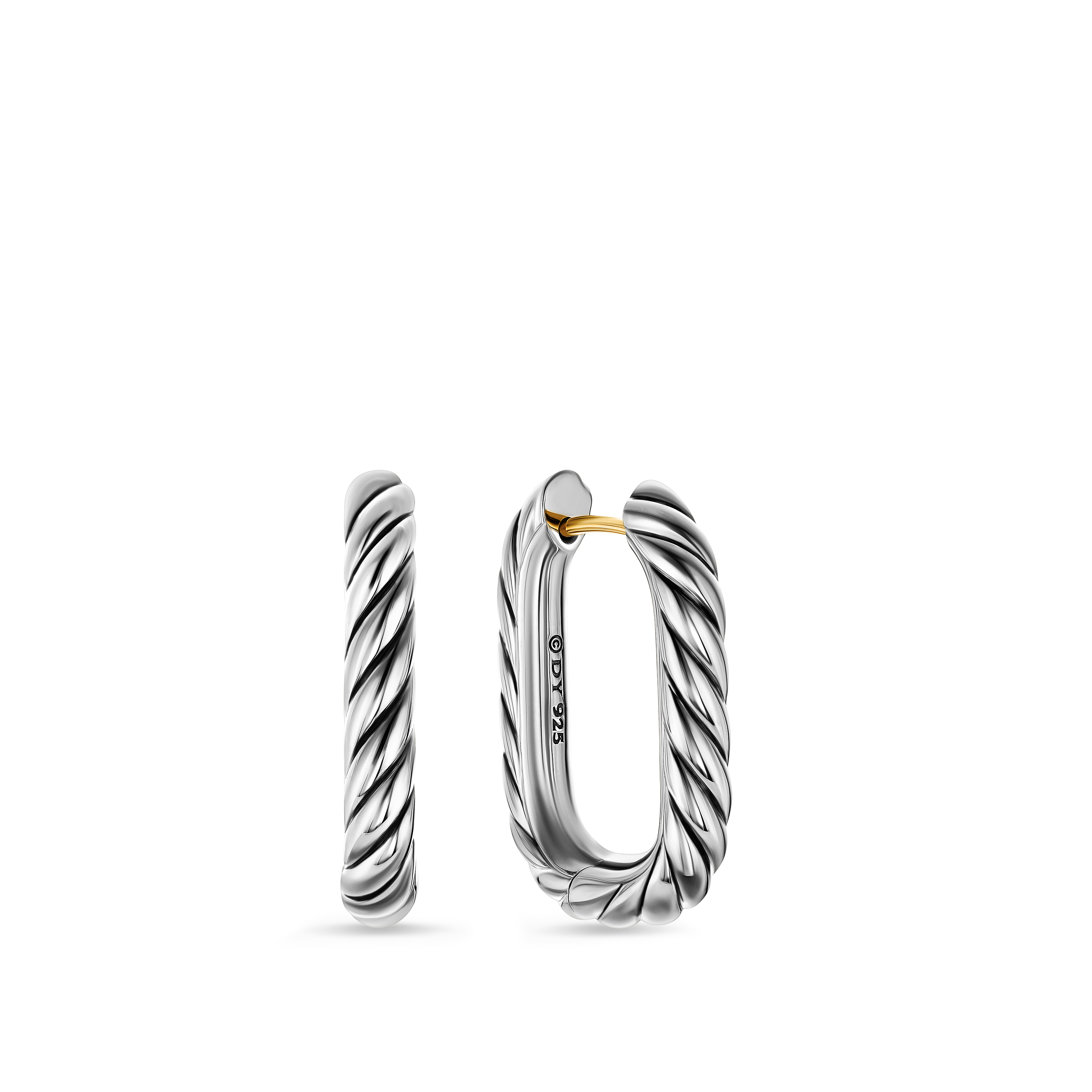 DY Madison® Cable Hoop Earrings in Sterling Silver, 24.3mm
