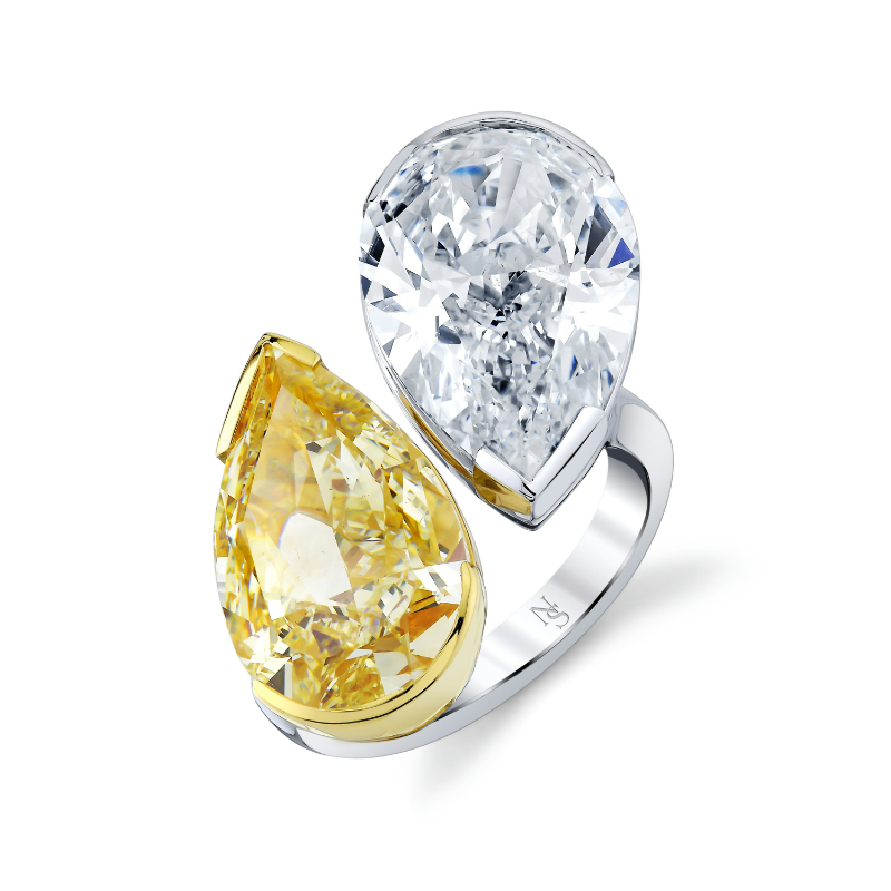 Twin Pear Shape Diamond Ring