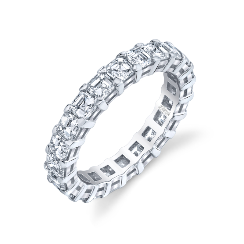 Asscher Cut Platinum Eternity Band