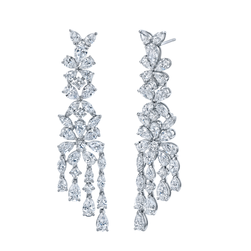 Marquise and Pear Evening Statement Earrings