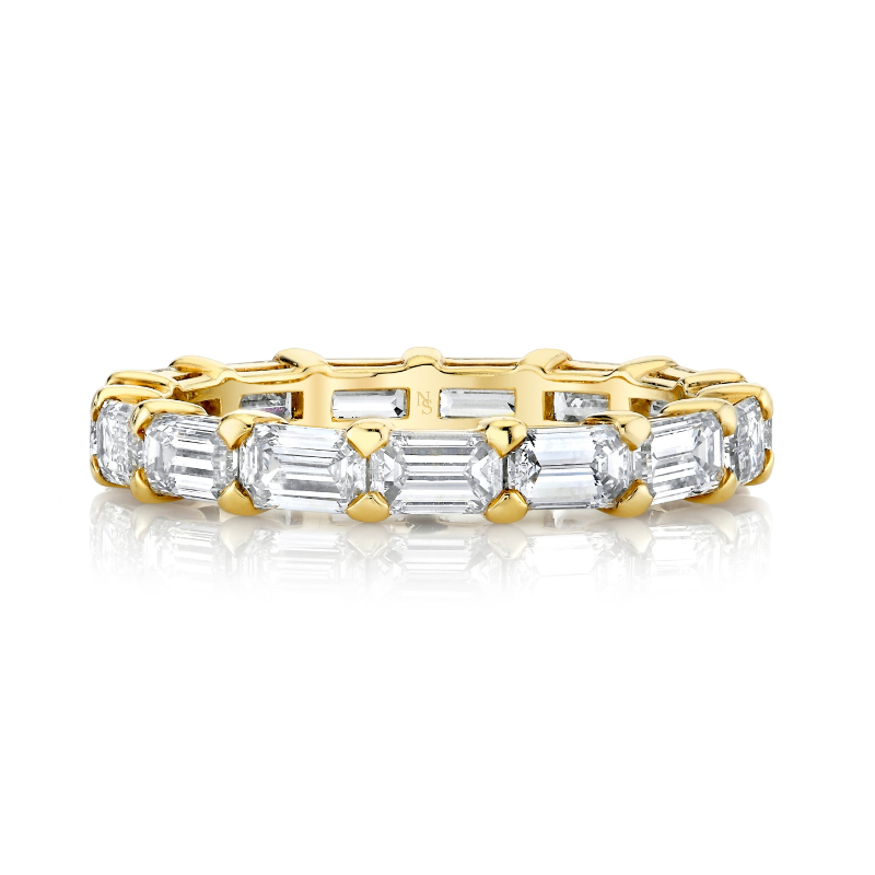 East West Emerald Cut Eternity Band