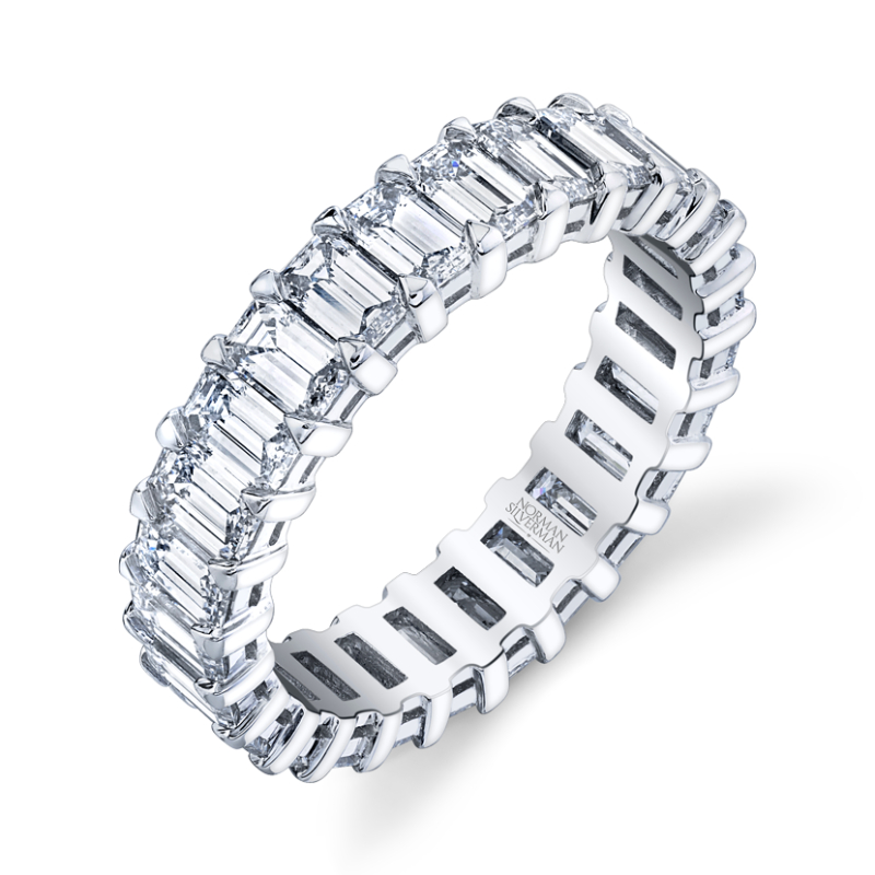 Emerald Cut Platinum Eternity Band