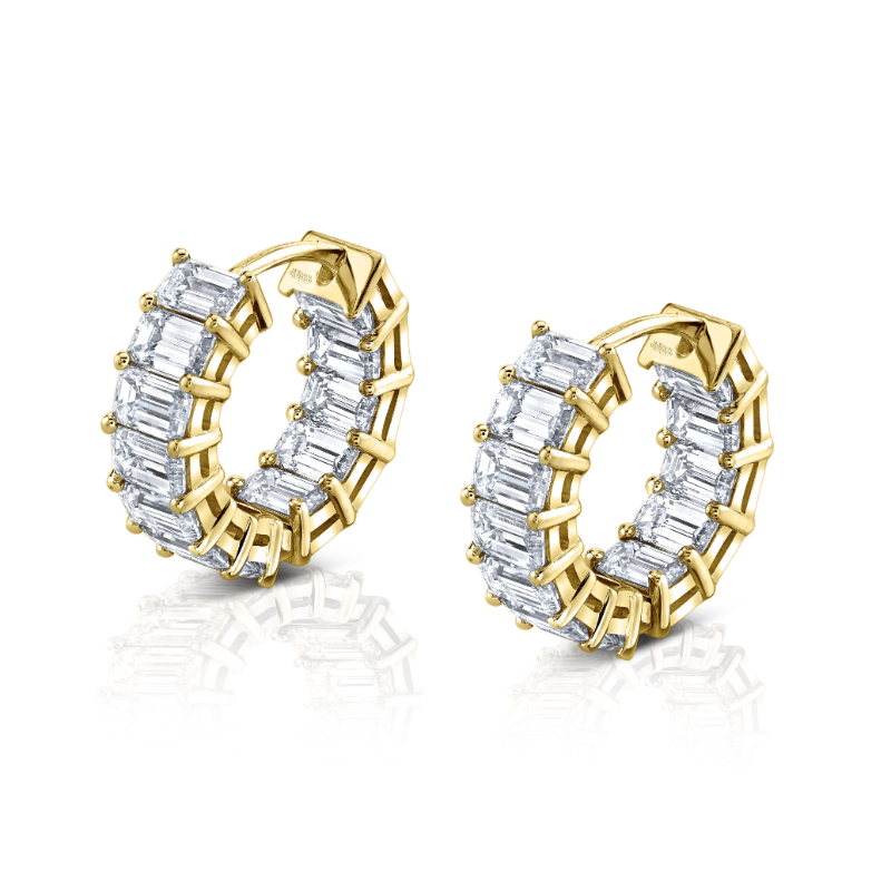 Norman Silverman Signature Diamond Huggies in Yellow Gold