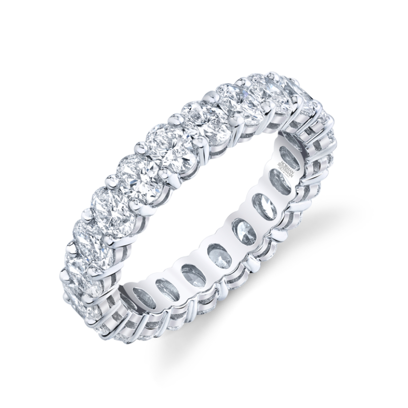 Oval Cut Platinum Eternity Band