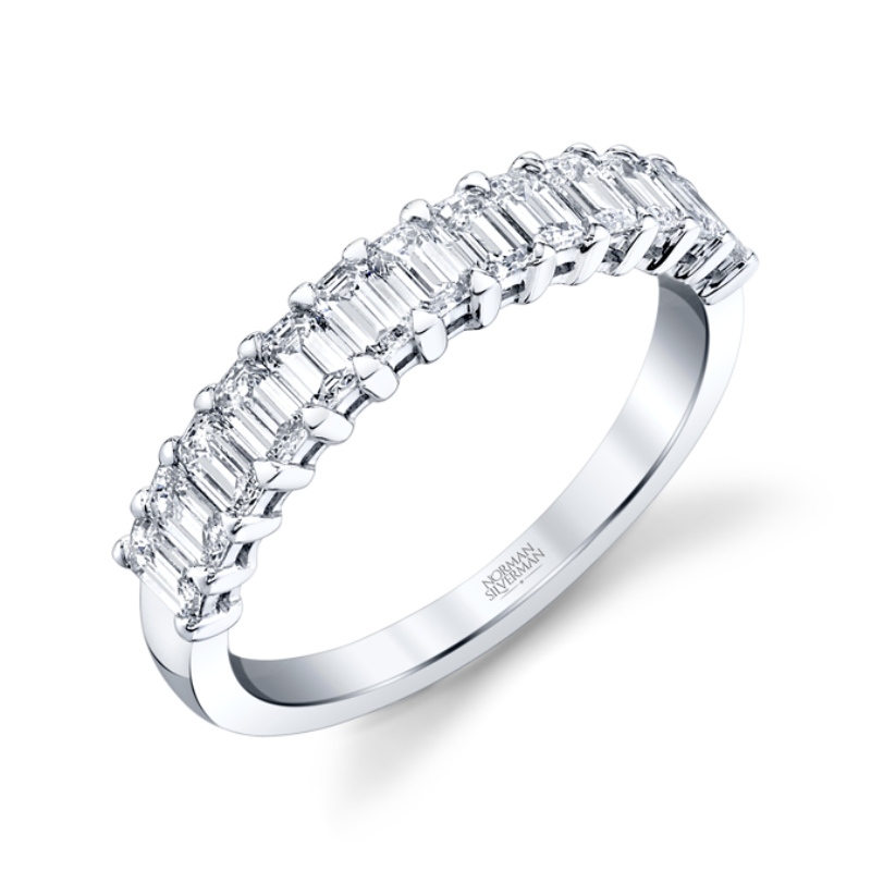 Emerald Cut Diamond Halfway Eternity Band