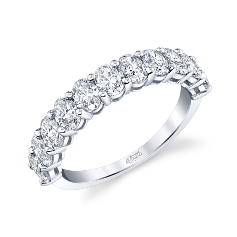 Oval Cut Diamond Halfway Eternity Band