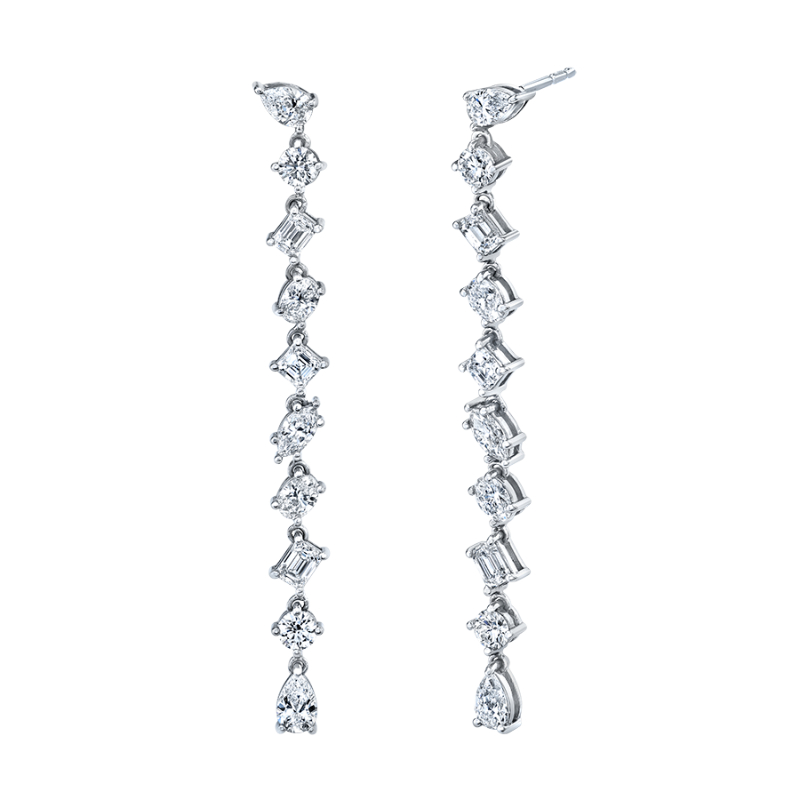 FANCY SHAPE DIAMONDS DROP EARRINGS