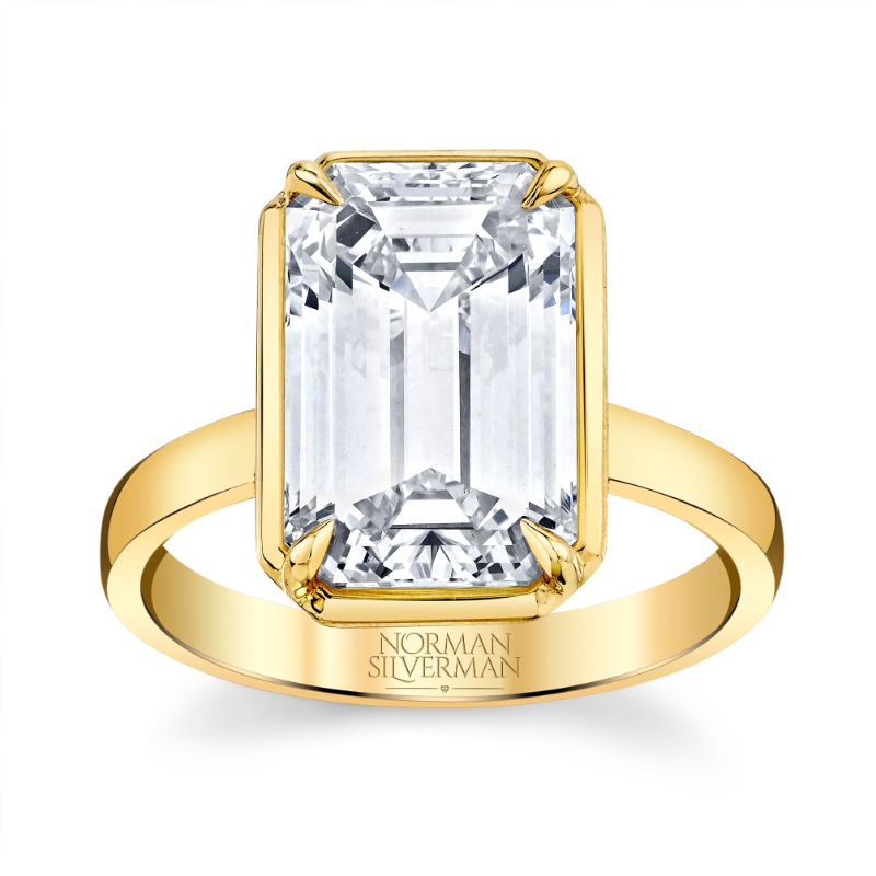 5.27 Carat Emerald Cut Diamond Ring