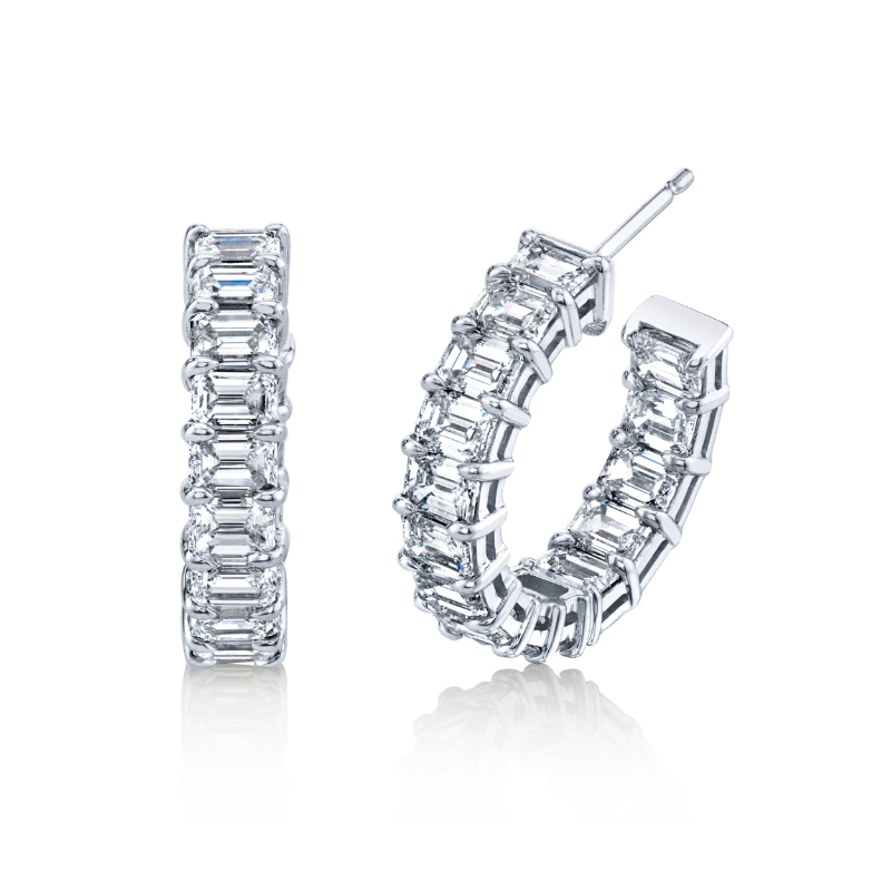 5 Carat 18K White Gold Hoop Earring