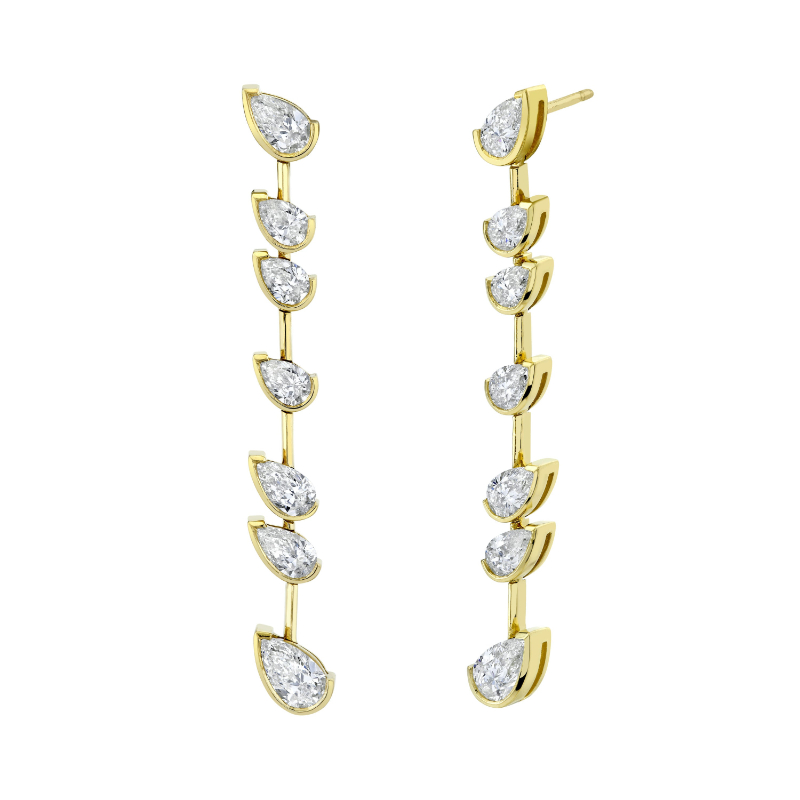 Pear Shape Diamonds Drop Earrings