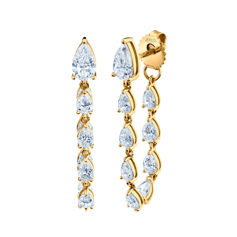 Pear Shape Diamond Loop Earrings