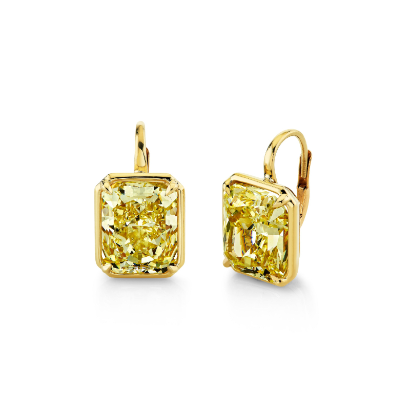 Fancy Yellow Diamond Drop Earrings