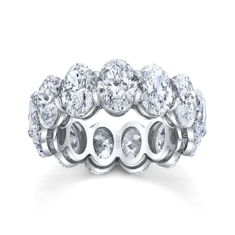 Oval Cut Diamonds Platinum Eternity Band