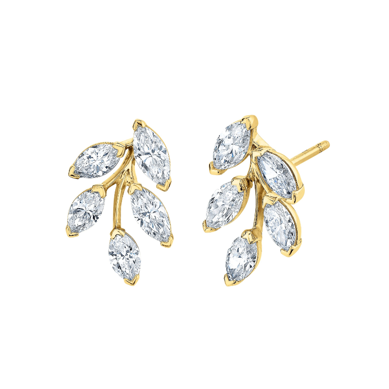 Marquise Diamond Leaf Earrings