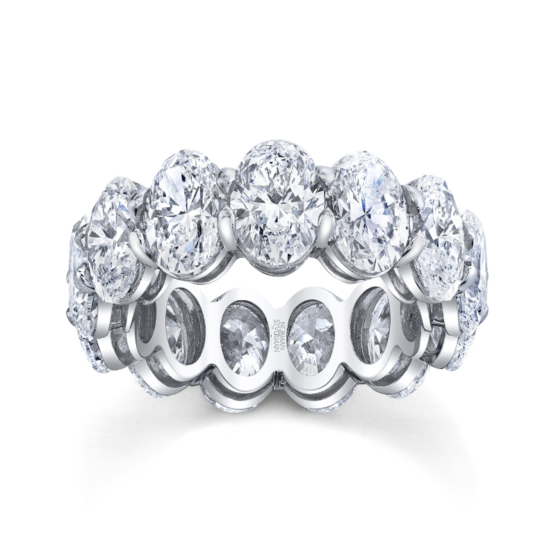 Oval Cut Diamond Platinum Eternity Band