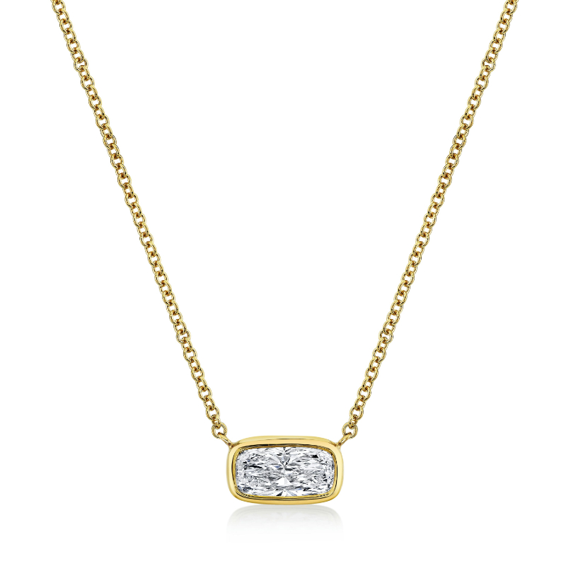 Cushion Cut Diamond Bezel Pendant