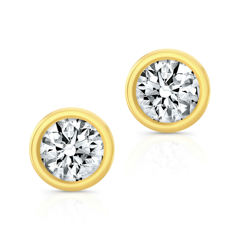 Round Brilliant Diamond Bezel Studs