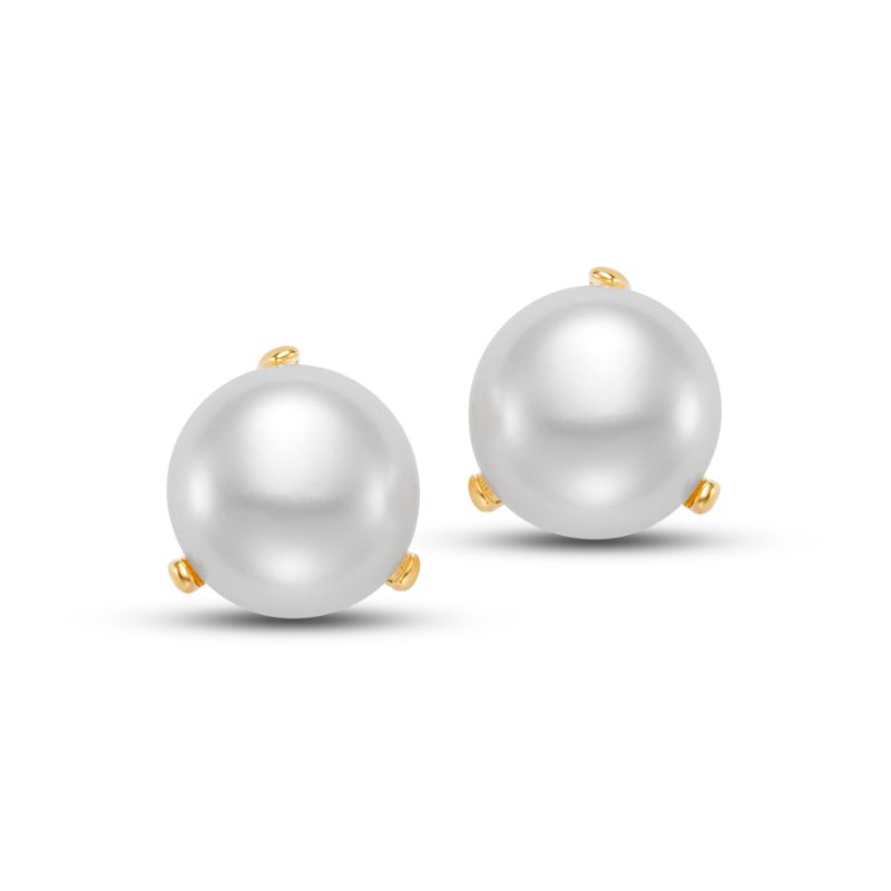 Freshwater Pearl Button Stud Earrings