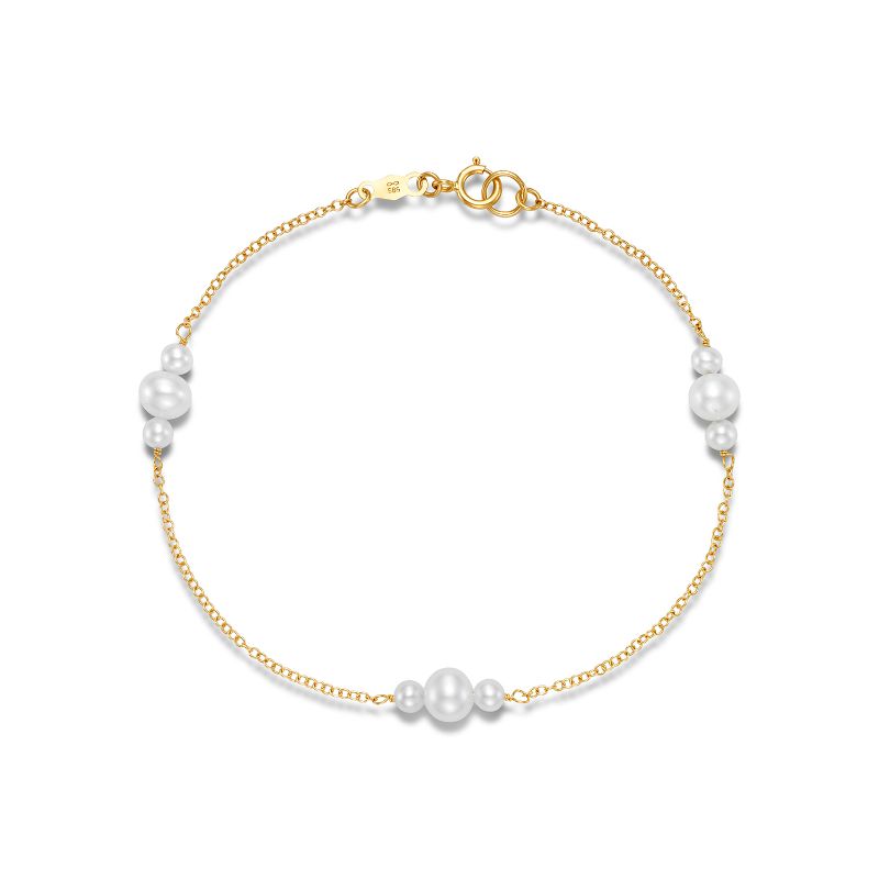 Three Pearl Station Bracelet