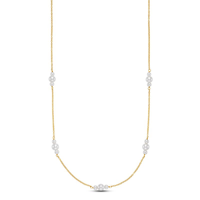 Three Pearl Station Necklace