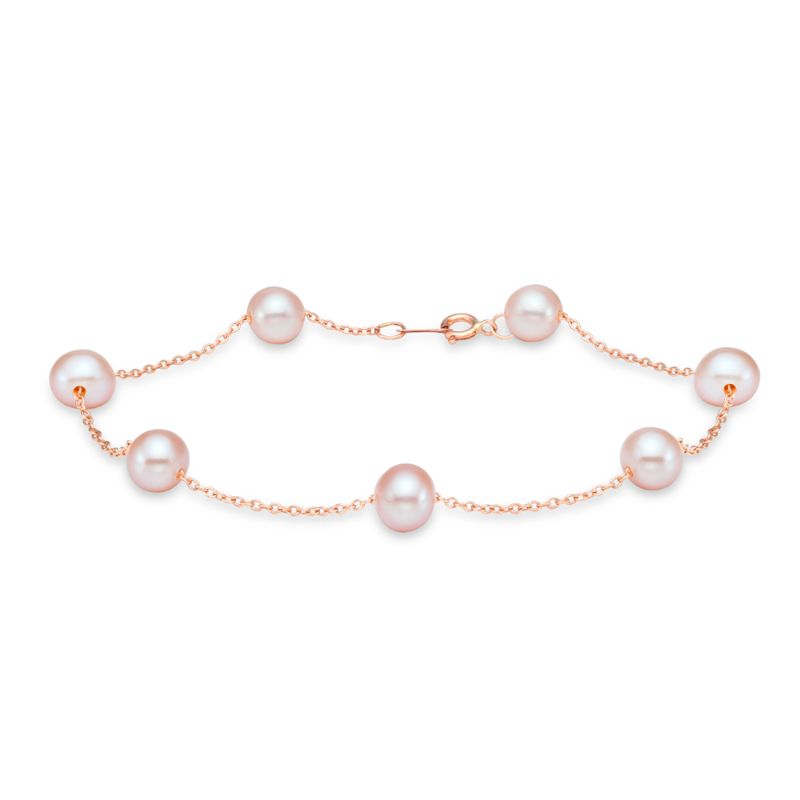 Rose Gold Tin Cup Pearl Bracelet