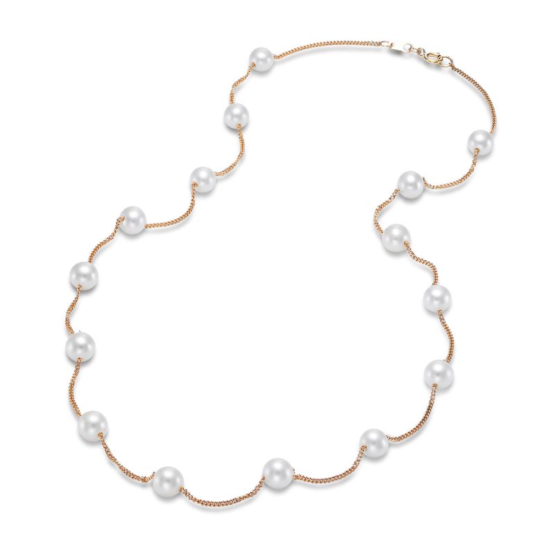 Tin Cup Pearl Necklace