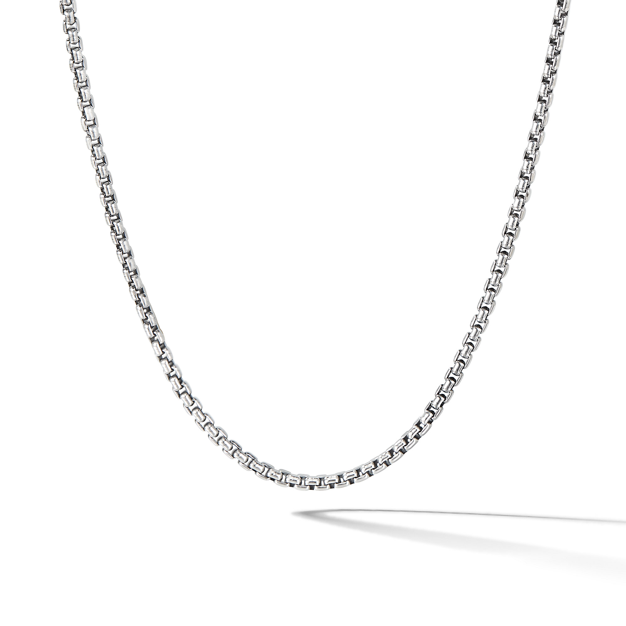 Box Chain Slider Necklace in Sterling Silver, 2.7mm