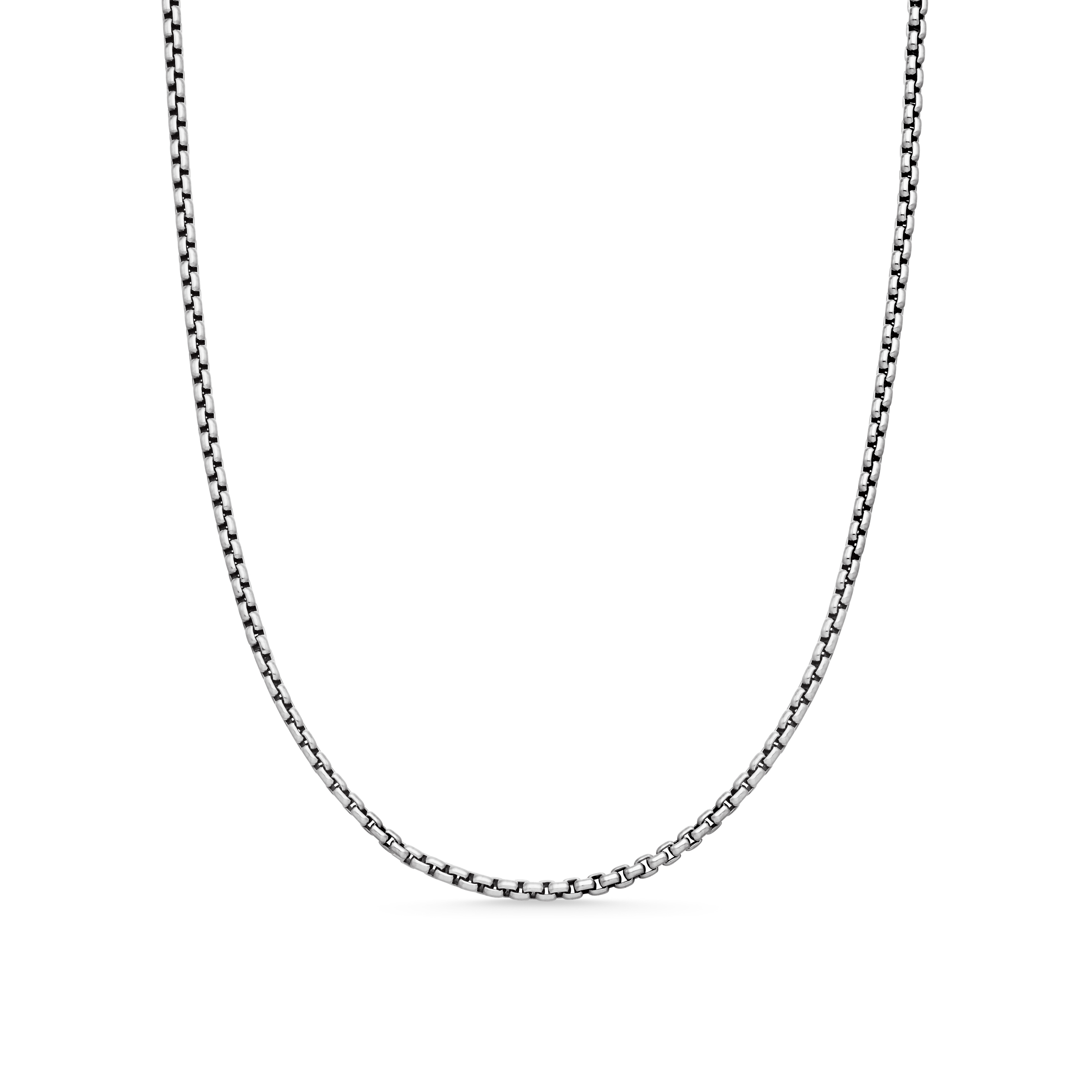 Box Chain Slider Necklace in Sterling Silver, 2.7mm