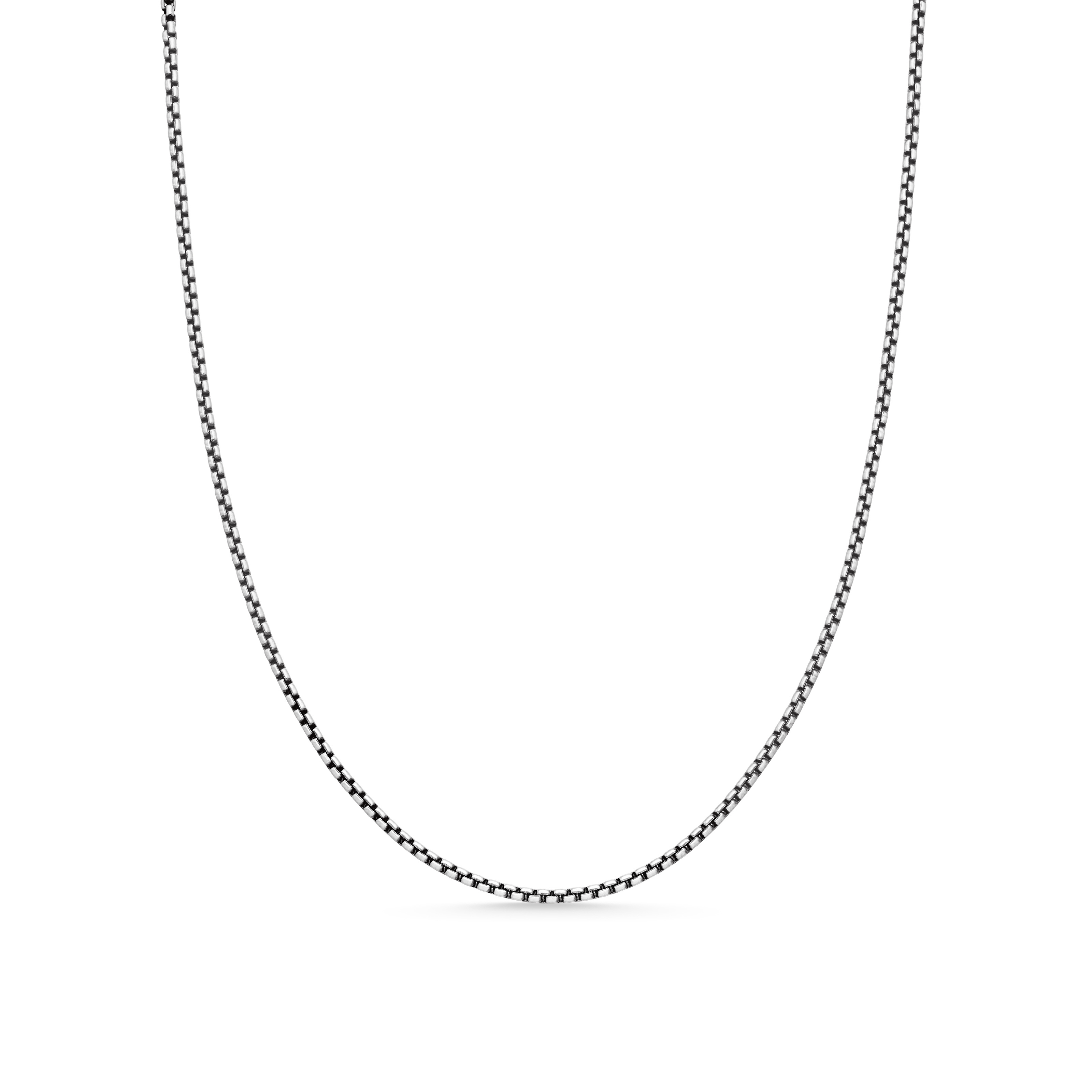 Box Chain Slider Necklace in Sterling Silver, 1.7mm