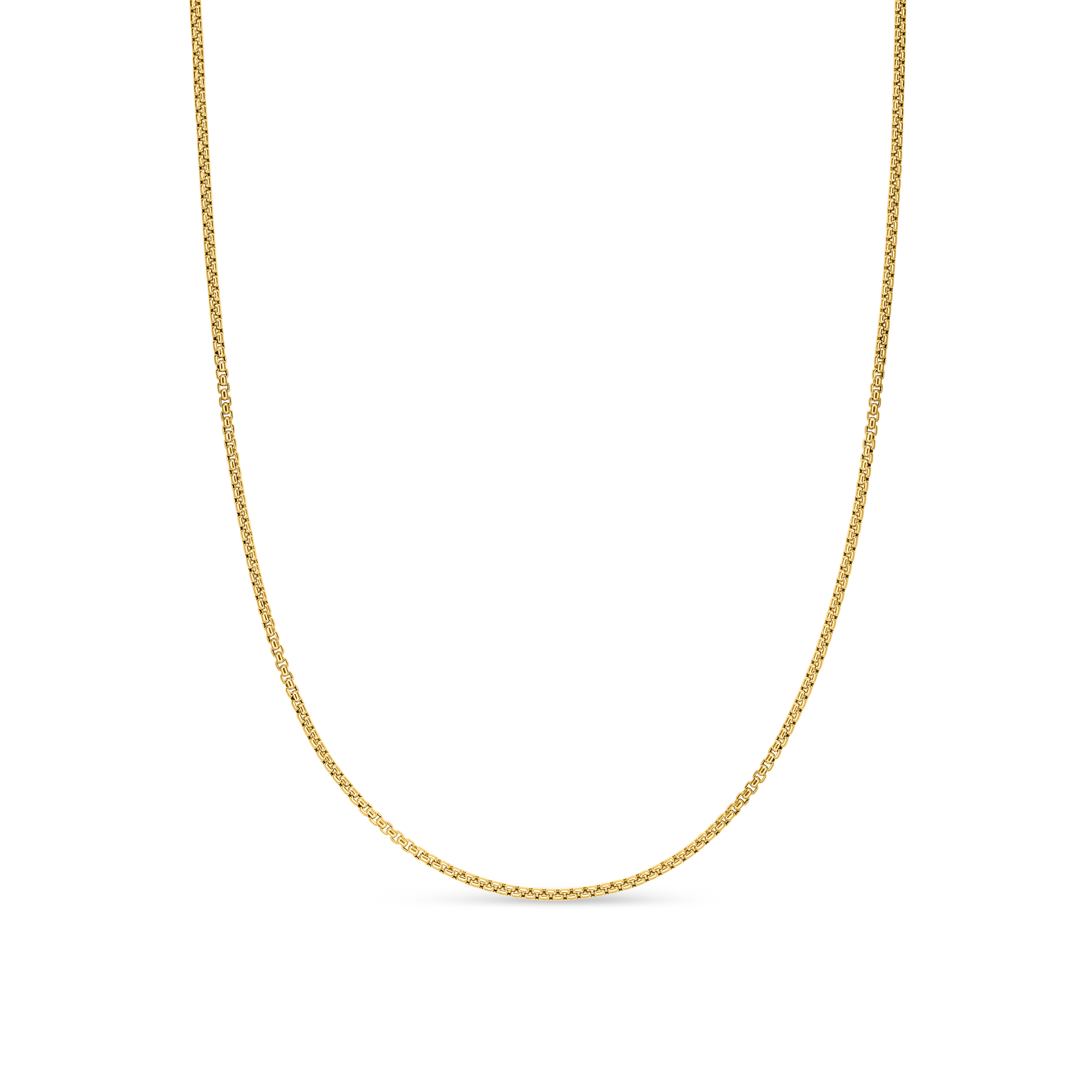 Box Chain Slider Necklace in 18K Yellow Gold, 1.7mm