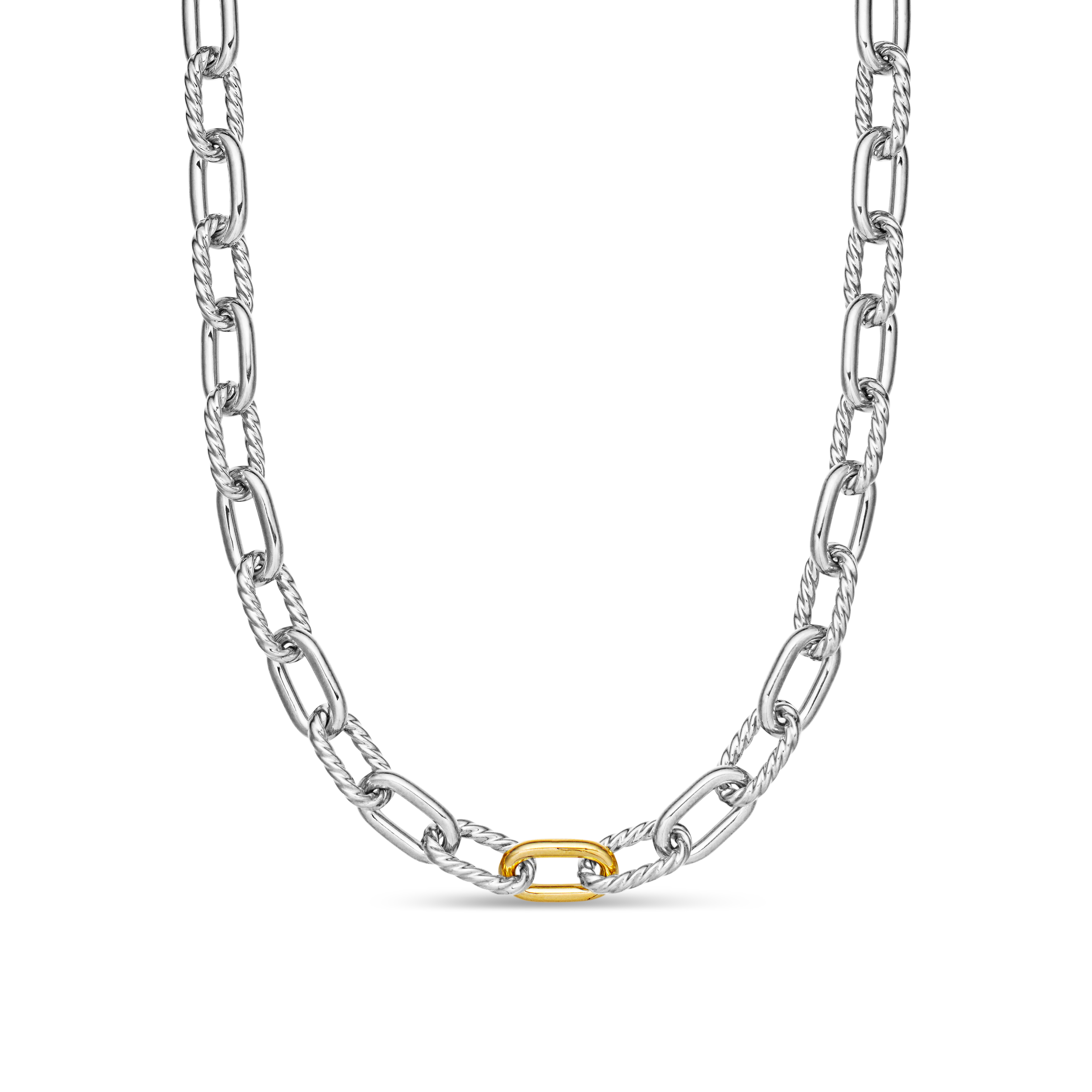 DY Madison® Chain Necklace in Sterling Silver with 18K Yellow Gold