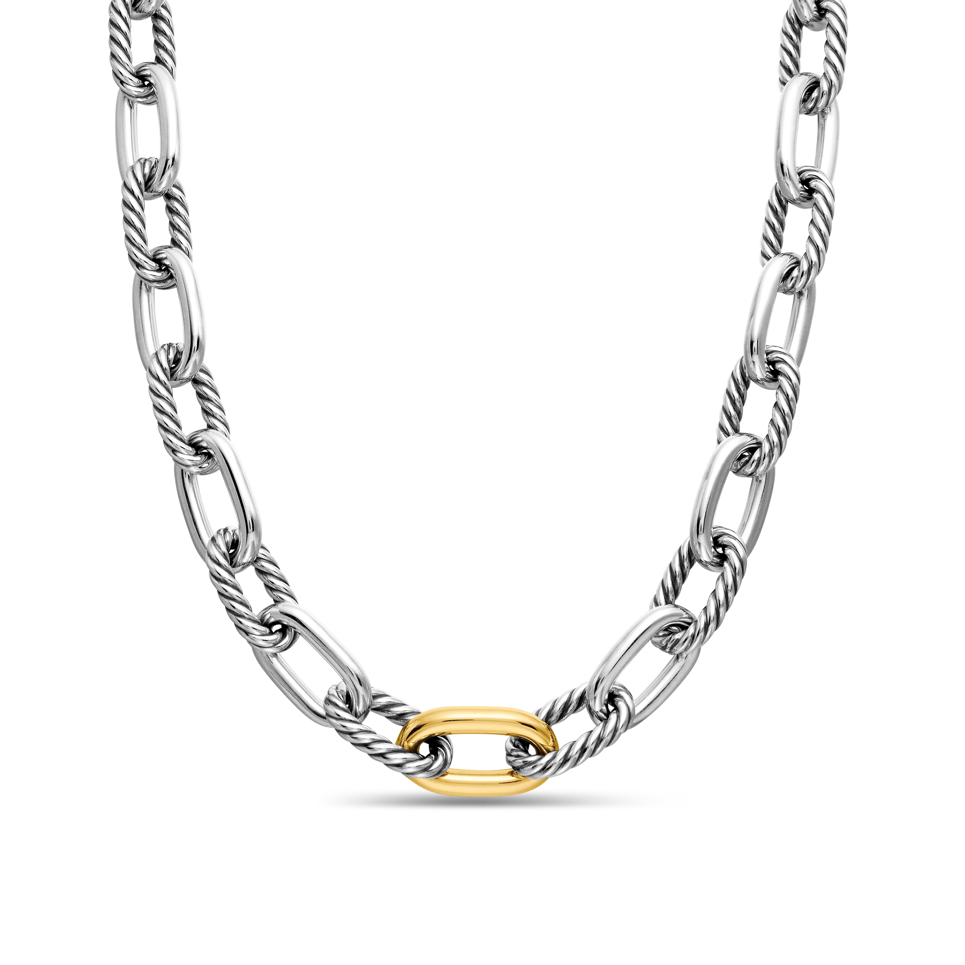 DY Madison® Chain Necklace in Sterling Silver with 18K Yellow Gold