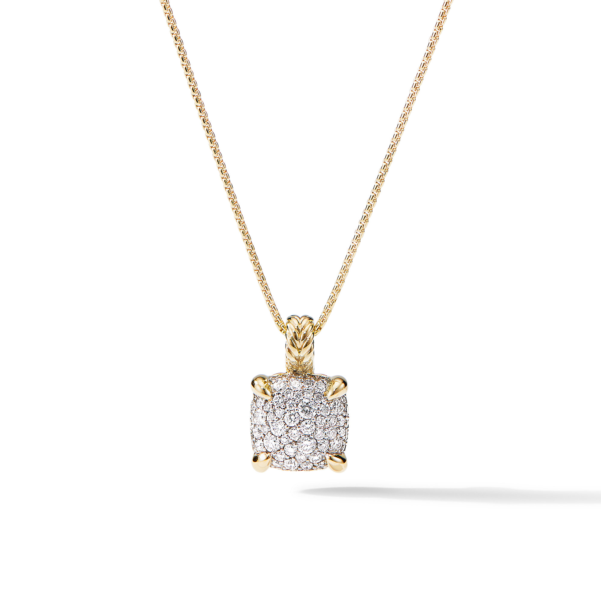 Chatelaine® Pendant Necklace in 18K Yellow Gold with Full Pave Diamonds