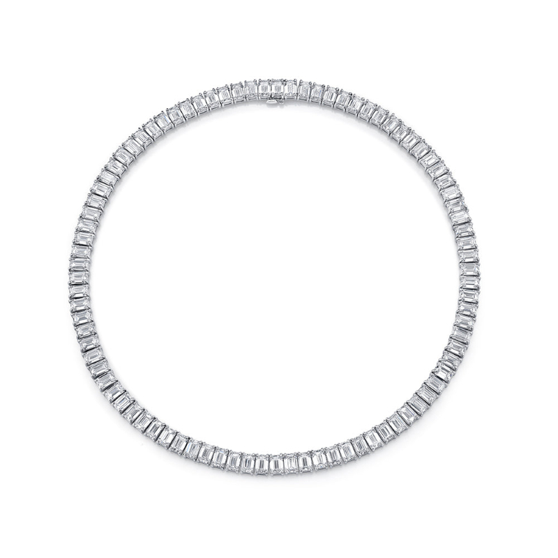 63.52 Carat Emerald-Cut Diamond Choker Necklace