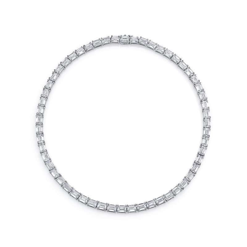 40.29 Carat East-West Emerald-Cut Diamond Necklace
