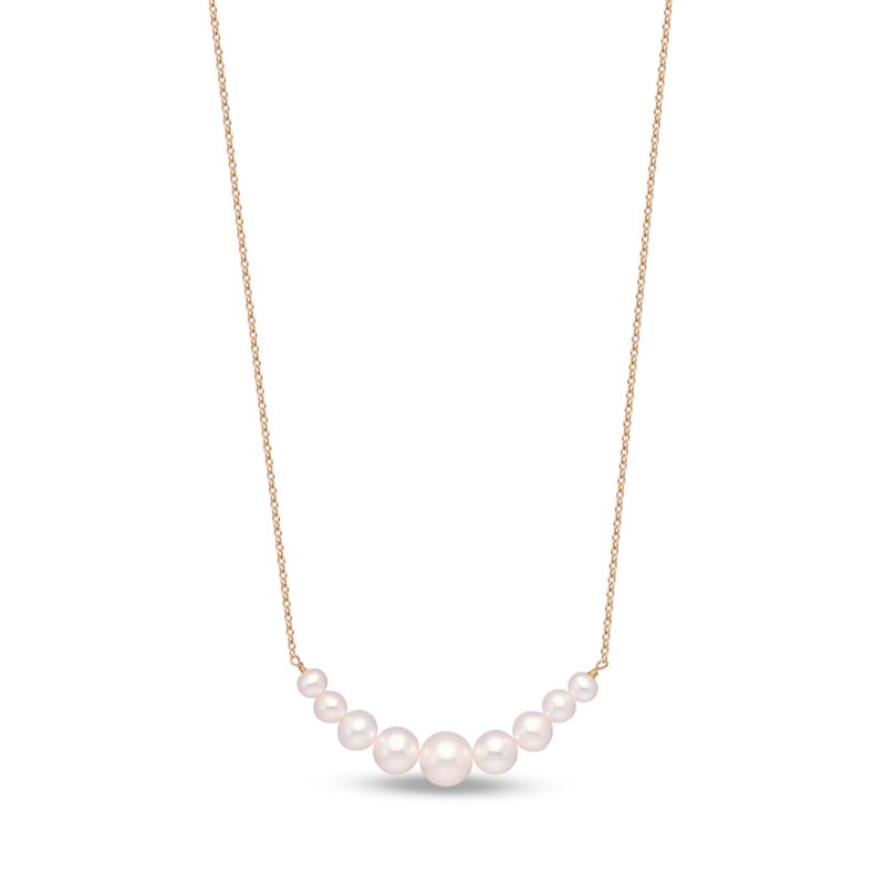 Graduated Pearl Chain Necklace