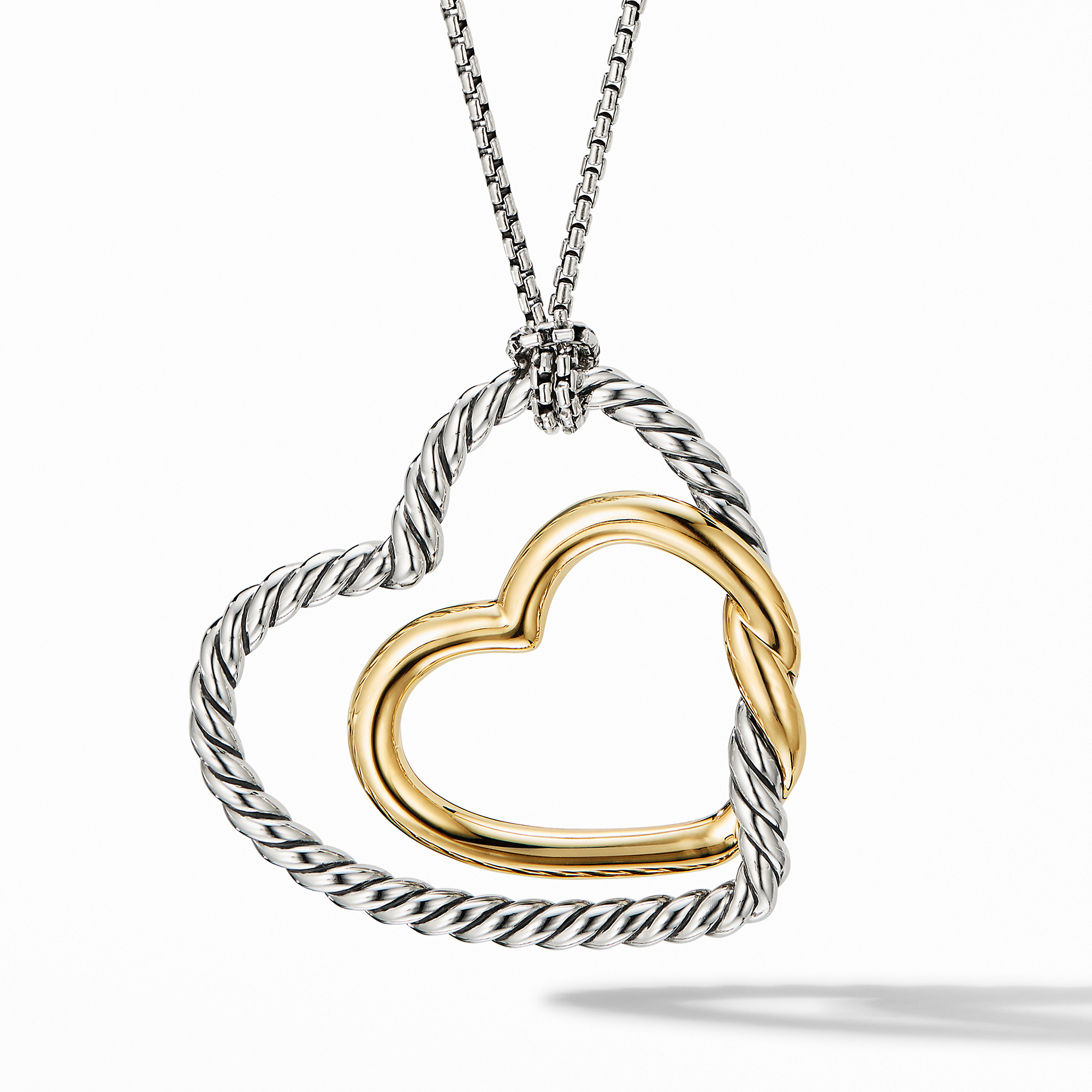 Continuance® Heart Necklace in Sterling Silver with 18K Yellow Gold